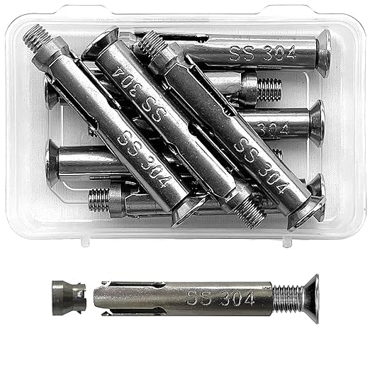 Stainless Steel Anchor Fastener, Grade 304, Silver, Counter Sunk Head, 8x70mm, Allen Key Design, Heavy-Duty Mounting, Pack of - 8-picture-26
