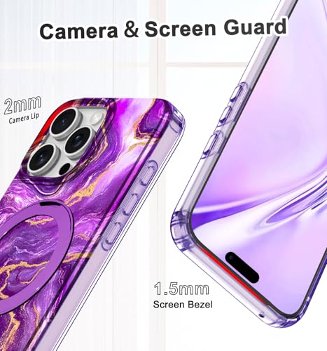 Casehas for iPhone 16 Pro Max Case 2024, [Magnetic Invisible Stand] [Compatible with MagSafe] [Military Grade Drop Protection] Slim Translucent Matte Back Shockproof Protective Cover, Deep Purple - image 5