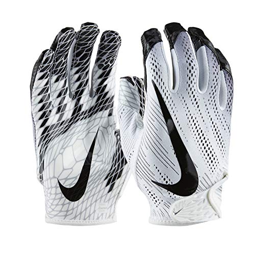 Nike Football Glove - Vapor Knit 2.0 (White/White/Black, Large) Nike Football Glove - Vapor Knit 2.0 (White/White/Black, Large)