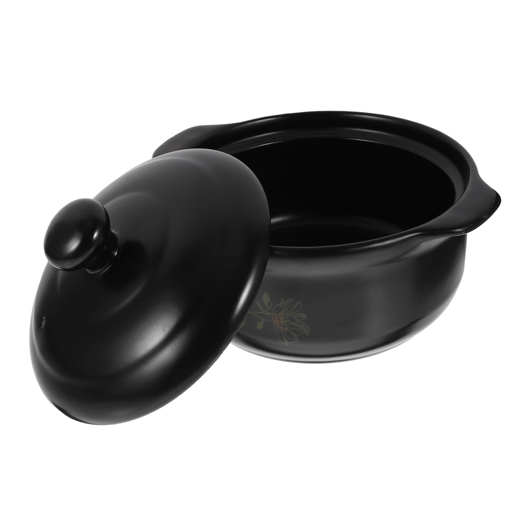 KICHOUSE Cazuela de Cerámica para Guiso de Pollo y Sopa Olla de Barro para Cocinar Cazuela Gruesa para Arroz para Cocina Gas y Eléctrica Diseño Elegante y Funcional
