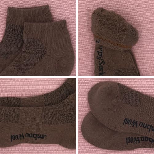 BambooMN Unisex Men and Women's Rayon from Bamboo Wool Blend Athletic Quarter Socks for Home, Travel, Work and Sport, 4 Pairs 7