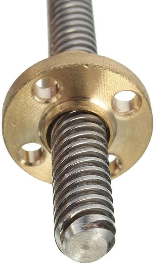 Gewindestange aus Edelstahl, 1 Stück T16 Edelstahl for CNC-3D-Drucker, Länge 100–1000 mm, Steigung 4 mm, 4 mm Trapezschraube und Mutter