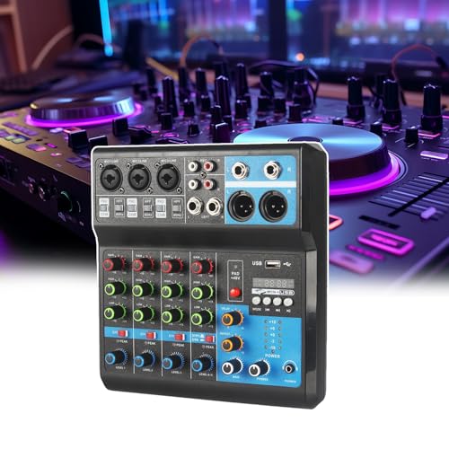 Mixeur audio 5 canaux stéréo compact avec console DJ USB et alimentation 48V pour PC