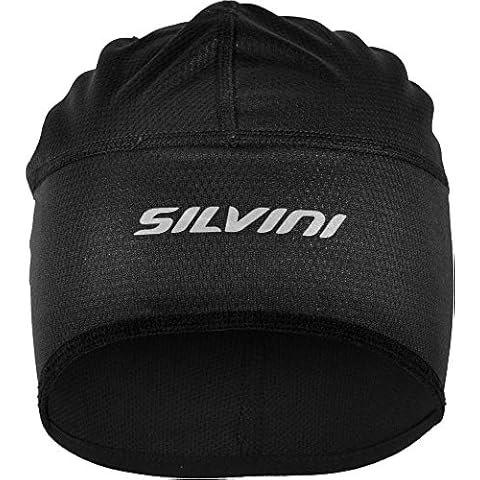 SILVINI Unisex Tazza Cap in Black with Windproof Membrane Designed to Wear Under Bike Helmet - S/M Cover