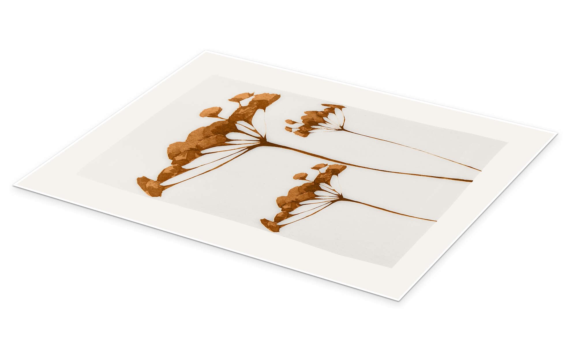Minimal Plant IV Plakat | 100 x 130 cm ThingDesign Złoty Obrazy Dekoracja ścienna