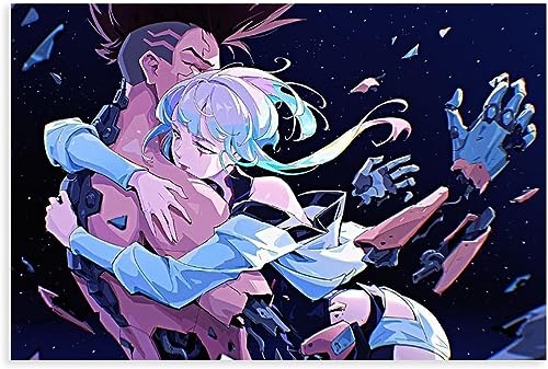 Cyberpunk Edgerunners Anime Canvas Poster Bedroom Decor Sports Landscape Office Room Decor Gift (Unframe,16"x24")