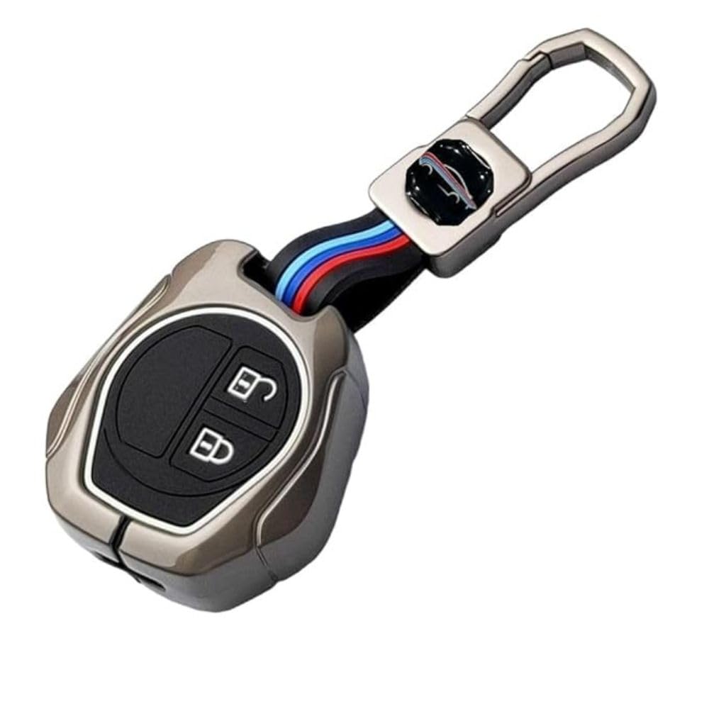 Mand Enterprises Metal Key Cover, 2 Button Smart Key Compatible with Baleno, Grand Vitara, XL6, Swift, Brezza, Celerio, Ignis, Ertiga, Dzire, Fronx, Urban Cruiser, Rumion, Glanza, Hyryder, Black