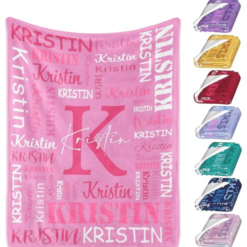Image of Ships Next Day, Personalized Blankets with Name, Custom Flannel Name Blanket, Christmas Blanket Gifts for Boys & Girls Baby Kids Adult, Printed in USA