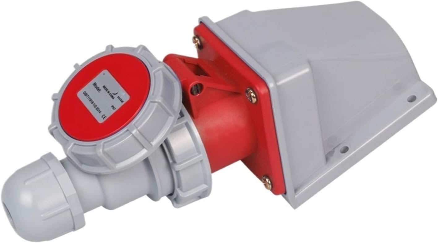 IP67 Waterproof Industrial Aviation Plug Male and Female Docking 5 Holes 32A Three-Phase Explosion-Proof Socket 220(Surface Mounted Suit)