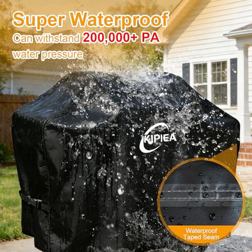 Image of Kipiea 600D Heavy Duty Pellet Grill Cover for Camp Chef Woodwind Pro 36 & Woodwind 36, Waterproof Wood Pellet Smoker Cover with Windproof Buckles, UV Resistant, No Tear, No Fading