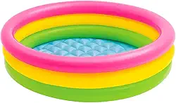 Piscina Infantil Inflável Redonda 60cm x 25cm em PVC Reforçado – 3 Anéis, Capacidade 80 Litros – Ideal para Bebês e Crianças até 3 Anos – Brincadeiras com Água ou Bolinhas –Compacto e Seguro