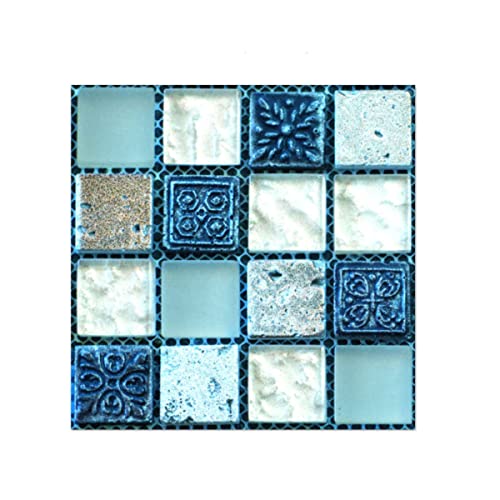 Lot de 20 autocollants mosaïque pour carrelage mural de 10 x 10 cm pour salle de bain et cuisine Cover
