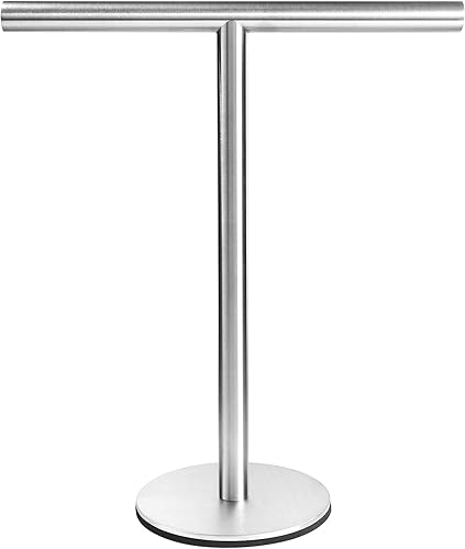 Vista 36 de Toallero de mano de baño, soporte para toallero en forma de T, acero inoxidable SUS304, acabado cepillado, barra de torre para baño, cocina, tocador