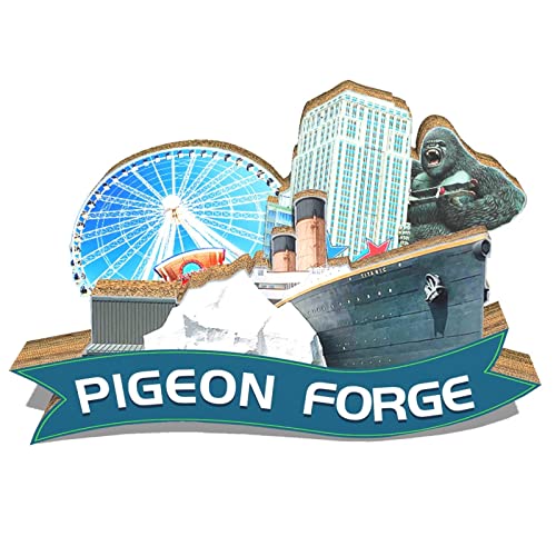 Imán Decorativo de Madera USA Pigeon Forge miniatura 1