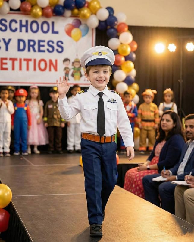 Image of FancyDressWale Community Helper & Career Role Play Costume for Fancy Dress Pilot, Navy, Army, astronaunt, Police Costumes