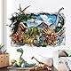 decalmile Wandsticker Dinosaurier 3D XXL Wandtattoo Dino Groß Vulkan Wandaufkleber Kinderzimmer Babyzimmer Schlafzimmer Wanddeko