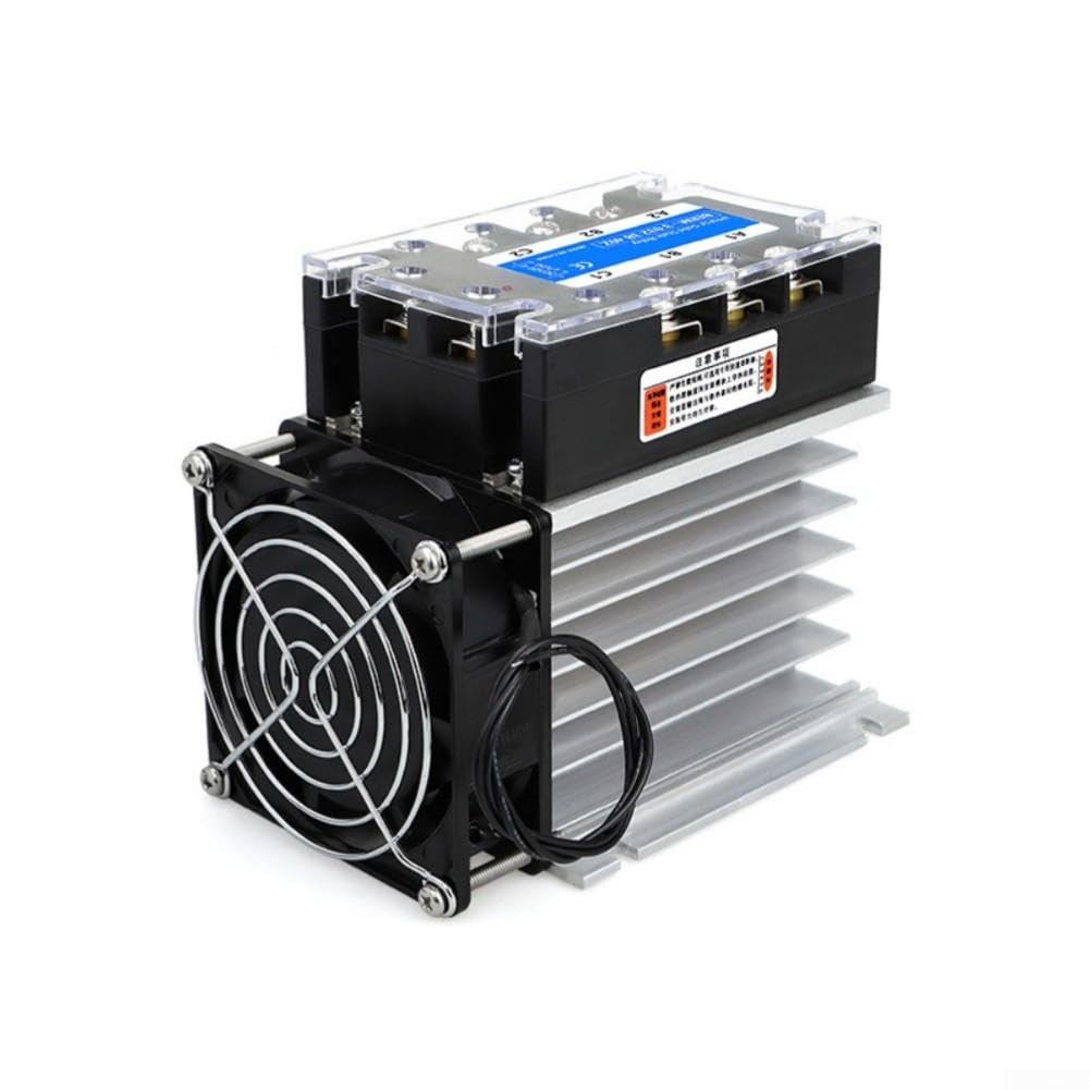 Relè a semiconduttore a 3 fasi industriale 40A DC controllo CA carico con dissipatore di calore per motori (40A)