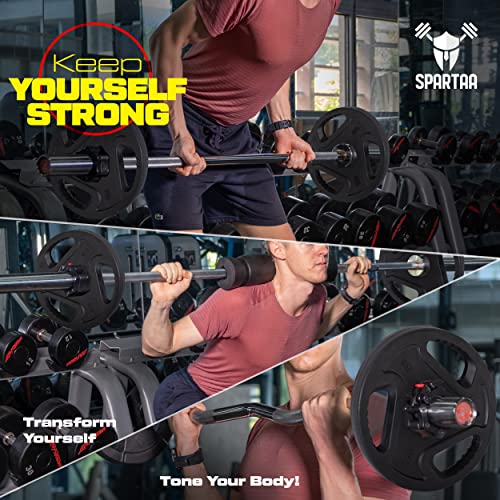 Spartaa Rubber Weight Plate - Olympic Grip Plate In Pairs Or Single For Strength Training, Weightlifting And Bodybuilding, Solid Cast Iron Weight Plates For Barbell (35 Pounds (2Pcs)) #TOP4