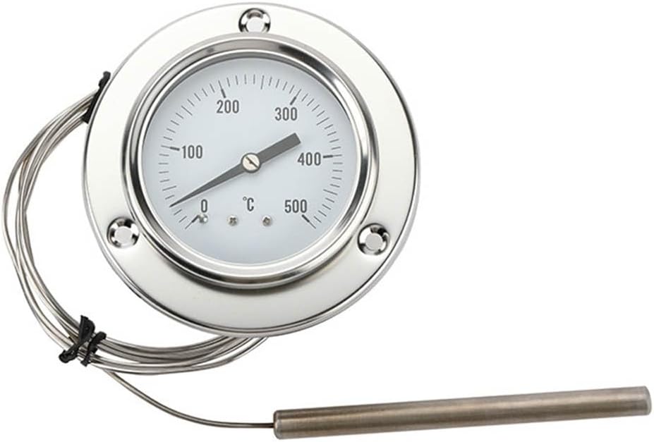 Industrial Grade Stainless Steel Temperature Gauge With Extended 1.5M Probe Line 0-600℃ Dial Thermometer For Oven Boiler Manufacturing Process