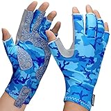 QualyQualy Outdoor Sports Anti-Slip Hunting Fishing Gloves Camouflage Gel Glove Thin Elastic Breathable Summer 3 Low Fingers Hunting Fishing Gloves for Men