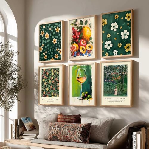 Image of kotart - Floral Wall Art For Wall Decor Living Room Bedroom | Floral Wall Poster With Frames Home Decor Paintings Set of 6 (13X17 INCH, C)