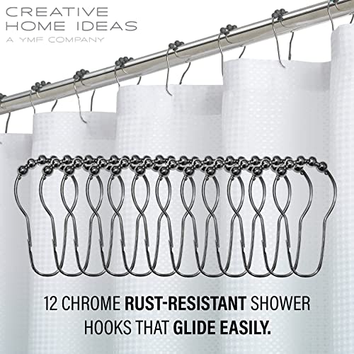 Creative Home Ideas Turquoise Blue White Ombre 14 Piece Shower Curtain, Hooks & Liner Bathroom Set– Includes 1 70X72 Ombre Shower Curtain, 1 Frosted 70X72 Peva Shower Liner, And 12 Shower Hooks #TOP3