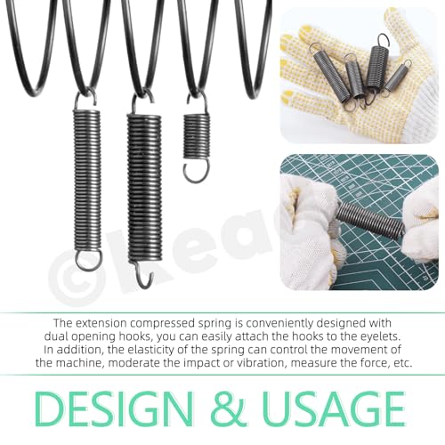 image for Keadic 36Pcs 12 Sizes Heavy Duty Large Extension Spring Assortment Set