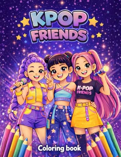 Imagen de K-POP FRIENDS COLORING BOOK: Kawaii K-pop Coloring Book for girls 4-10