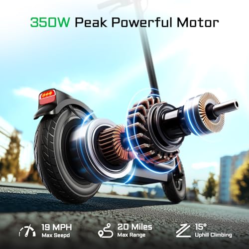 Image of SISIGAD Electric Scooter Adults,8.5 inch /10 inch /12 inch Tires,Peak 500W Motor,Top Speed 19 /20 /25Mph,19 /20 /25 Miles Long Range,Folding E-Scooter with Double Braking System, Smart Control