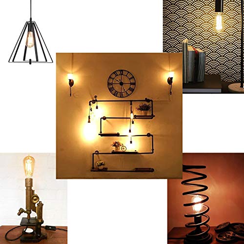 6 Watt Dimmable Led Edison Light Bulbs - 6W Antique Style Softlight Edison Led Bulbs - Warm White 2200K (Amber Gold Glass) For Home - Filament Vintage Light Bulb Set - E26 Standard Base - 6 Pack #TOP4