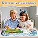 6 Sets Reusable Sticker Book for Toddlers 3-6, Jelly Sticker Books for Toddler, Travel Sticker Activity Toys for Kids 3 4 5 6 Years Old Girls & Boys