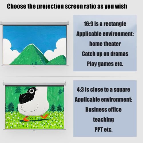 Pantalla manual portátil para proyector 50 pulgadas 16:9 miniatura 5
