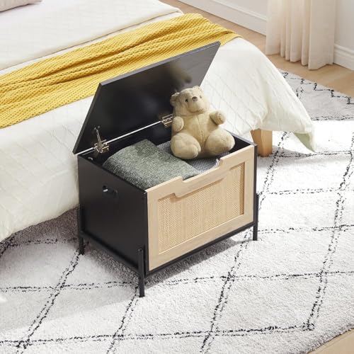 Storage Bench, Storage Trunk Chest with Safety Hinges, Supports 220 lb, for Entryway, Living Room, and Bedroom, Easy to Assemble