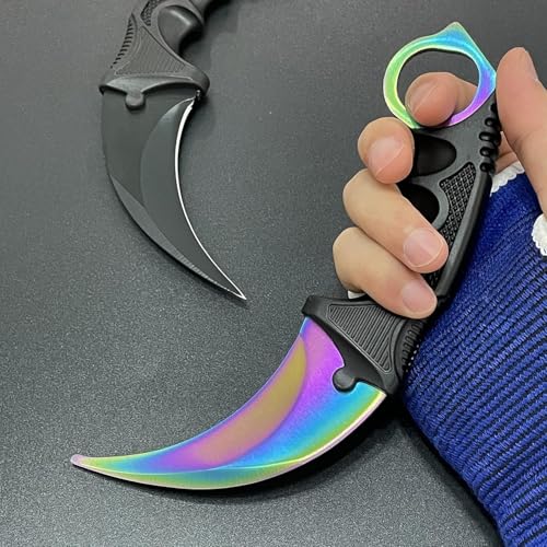 Image of Multipurpose Stainless Steel Utility Knife with Protective Sheath | Sharp Blade, Anti-Slip Ergonomic Grip | Portable & Lightweight Tool for Kitchen, Home, Outdoor, Camping & Everyday Tasks (Rainbow)