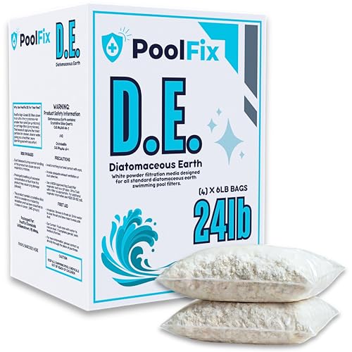 DE Pool Filter Powder – Diatomaceous Earth Pool Filtration Media – DE Filter Powder for Water Clarity - 24LB Bags for Crystal Clear Swimming
