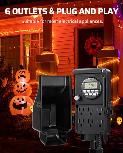 DEWENWILS Outdoor Digital Power Strip Timer, Waterproof Power Stake Timer - image 3