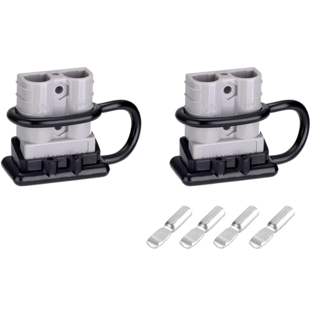 Conector de batería de 50 A, conector de 50 A, 600 V, enganche para cabrestante, conexión rápida, conector con tapones antipolvo para coche, caravana, autocaravana
