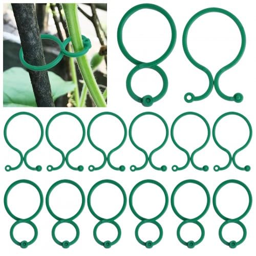 Rapidbok Clips de Jardin Support pour Plantes, 100 Pièces Réutilisables Clips Twisty Plante Anneaux, Pinces à Clip Tomate en Plastique pour Jardin Vigne Légumes Les Plantes Grimpantes (Vert)