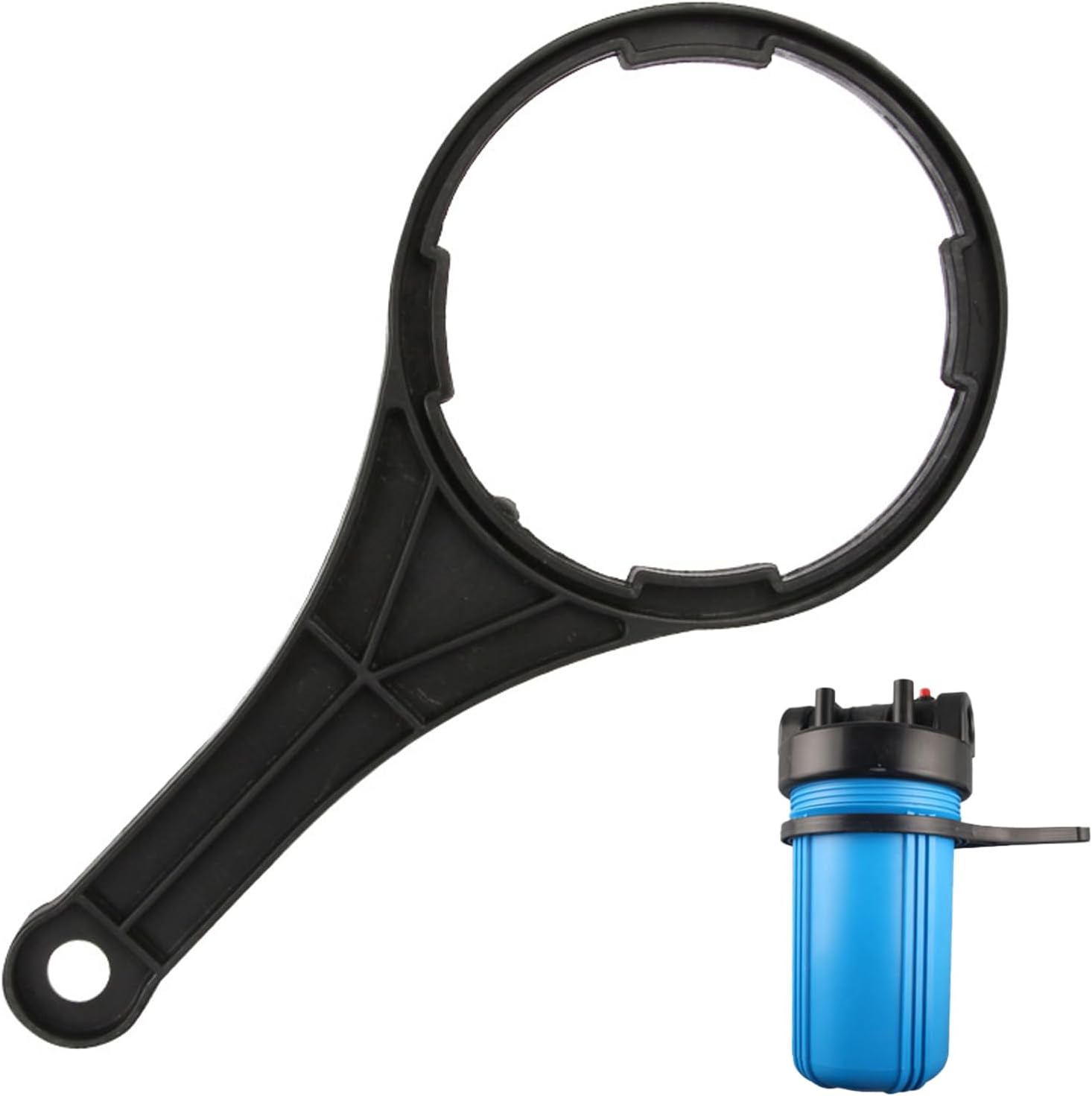Water Filter Wrench for Big Blue 4.5" x 10" & 20" Housings – 6.26" Inner Diameter Heavy Duty Plastic Tool for Whole House Water Filtration Systems