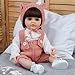 Pinky Lovely 22inch 55cm Reborn Baby Dolls Girl Real Life Full Body Vinyl Newborn Baby Dolls Realistic Looking Brown Long Hair Girl Doll Toy for Ages 3+