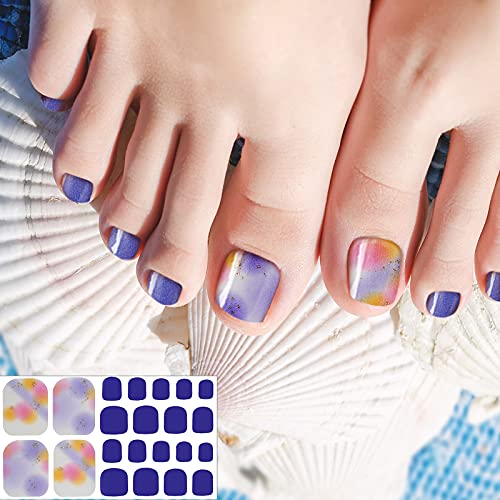 308 Pieces 14 Sheets Full Toe Nail Wraps Adhesive Toenail Wraps Toe Nail Polish Stickers Adhesive Toe Nail Wraps Diy Glitter Toe Nails Manicure Decals With 2 Pieces Nail Files (Art Style) #TOP1