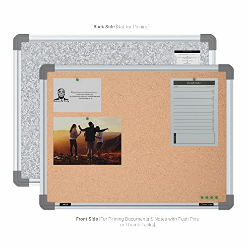 Image of Scholar Art Metis 1.5x2 Feet Cork Board for Study Room & Wall | High Strength Natural Cork + High Density Soft Board for Pinning Photos, Sticky Notes & Reminders