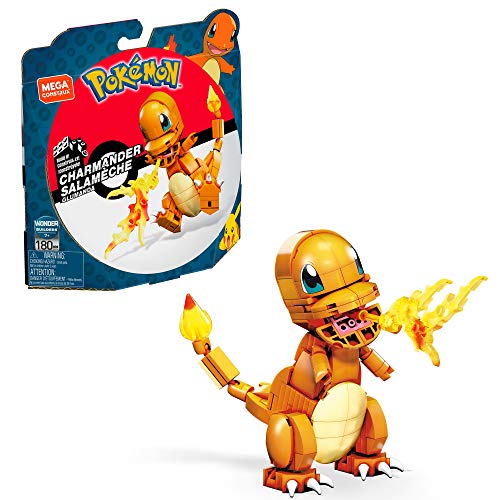 MEGA Construx Pokemon Charmander Building Set with Compatible Bricks and Pieces and Poke Ball, Toy Gift Set for Ages 10 +, GKY96