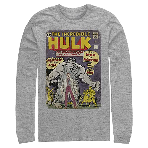 T-Shirt Hulk Homme Manches Longues Marvel Big & Tall Comiccover Vintage