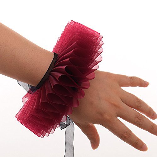 GRACEART Elizabethan Wrist Ruffs Ruffled Cuff Arm Bands For Fancy Dress (I) - Image 3
