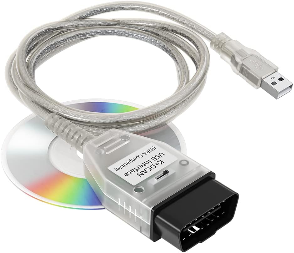 Nvidiag K+DCAN Cable with Switch Car Ediabas USB Interface OBD2 OBDII Coding Diagnostic Cable Support NCS ISTA I-N-P-A for E Series