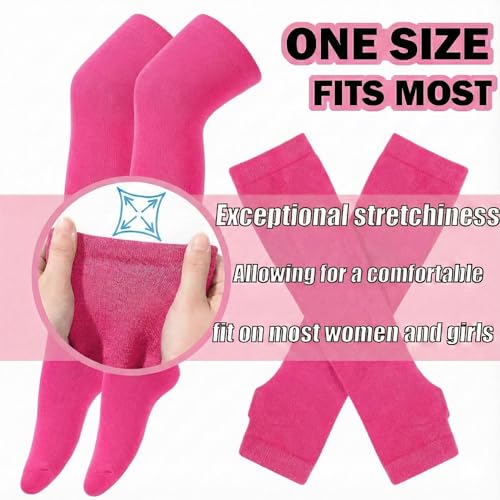 Image of Black and White Striped Arm Leg Warmers Sleeves Set Rainbow Socks Knee High Fingerless Gloves Hand Thigh Warm