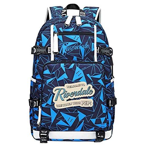 Mochila Riverdale Mochila para Niños Y Niñas Mochila con Patrón De Serpiente Mochilas Escolares para Adolescentes con USB para Hombres Y Mujeres Mochilas Casuales Style19