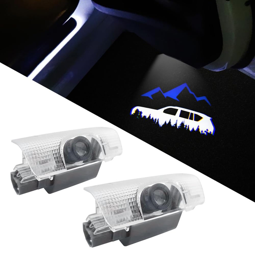 2 PCS LED Car Door Logo Lights Compatible for LX570 2010-present Courtesy Projector Laser Welcome Light Puddle Lamp Car Accessories (Blue Mountain, LX570 2010-present)