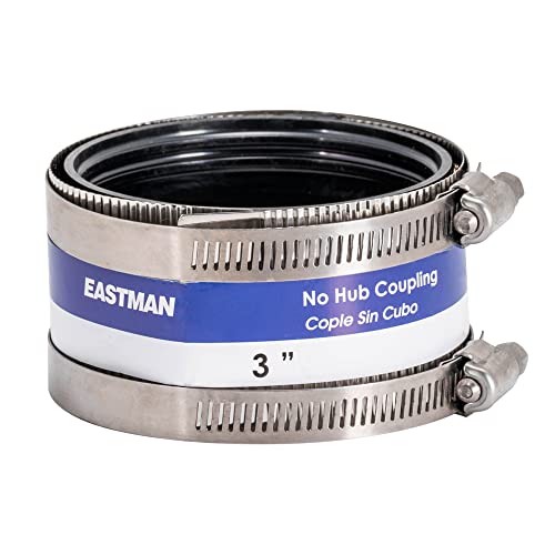 Image of Eastman 3 Inch No-Hub Coupling with Stainless Steel Clamps, 43405 (Pack of 4)